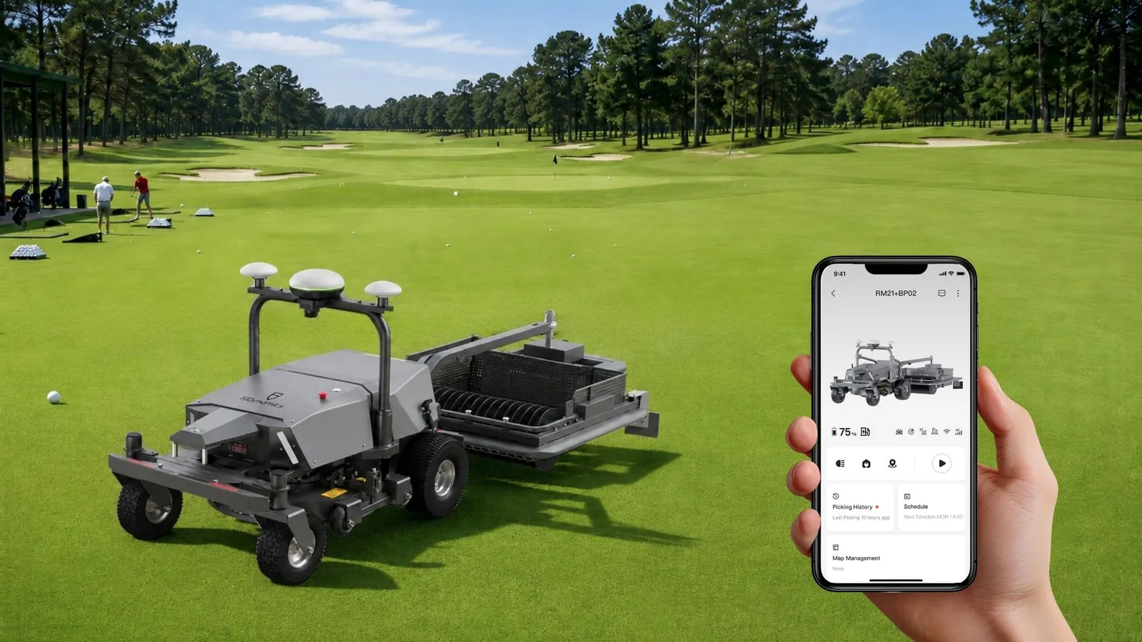 FJD BP02 Ball Picker Kit, Beheer het rapen in de app